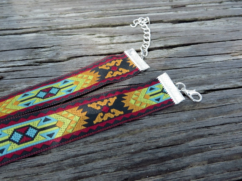 Aztec Choker Necklace Native American Jewelry Fabric Choker Etsy