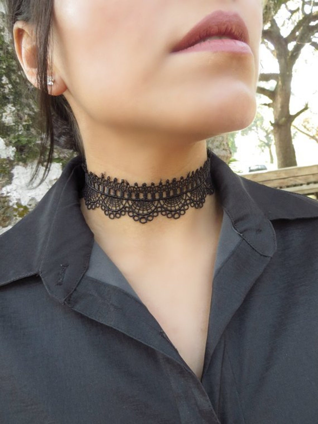 Trasfit 10 Pieces Lace Choker Necklace for Women Girls, Black Classic  Velvet Stretch Punk Gothic Tattoo Lace