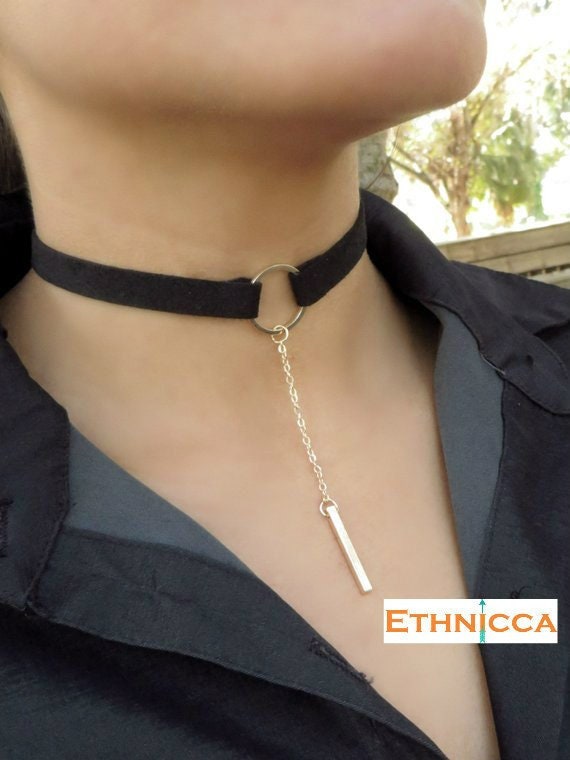 Choker Necklace Suede Choker Necklace Bohemian Black Choker
