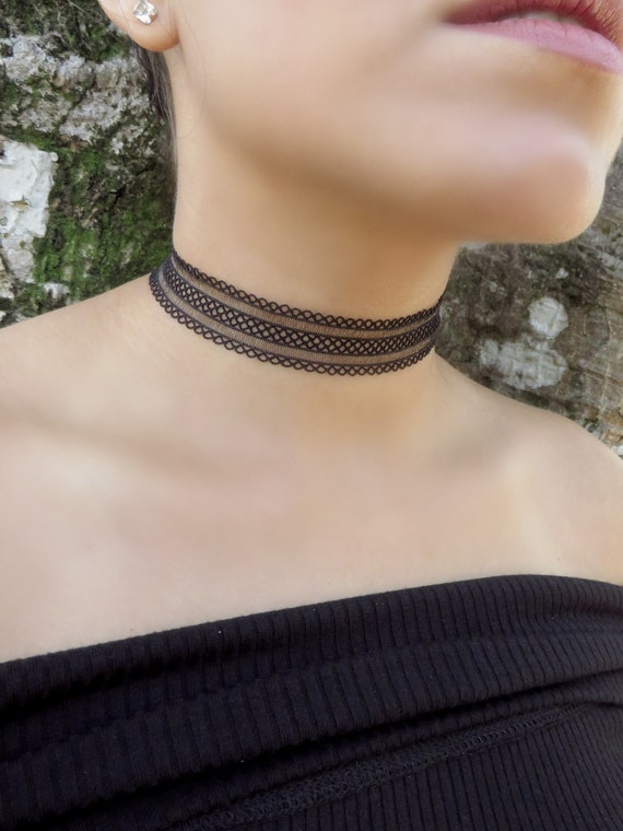 Multilayer Lace Tattoo Choker Black | The Boho Boutique