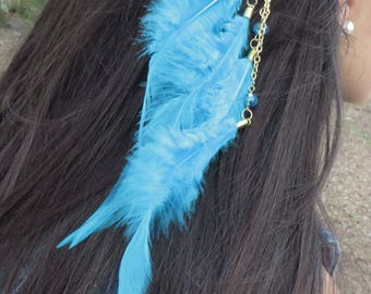 Feather Hair Extension, Bohemian Hair Accessories, Boho Feather Clip, Clip Hair Extension, Festival Fashion,Hair Feathers,Feather Extensions