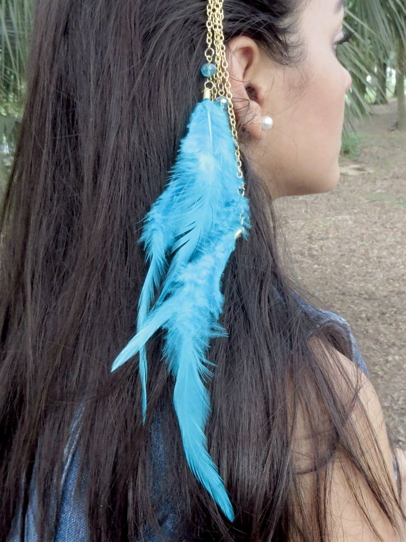 Feather Hair Extension Bohemian Hair Accessories Boho Etsy
