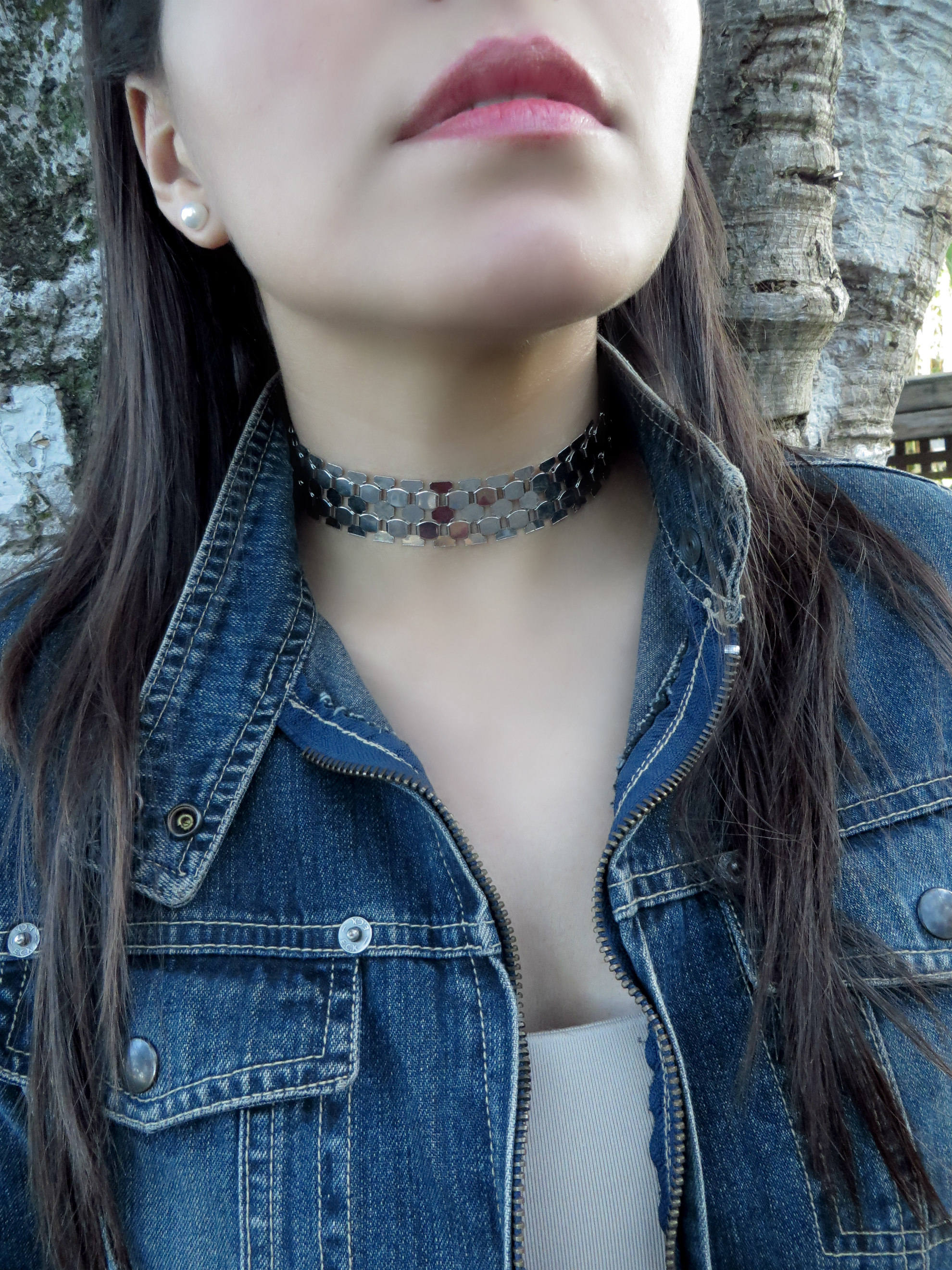 Silver Choker Choker Necklace Statement 