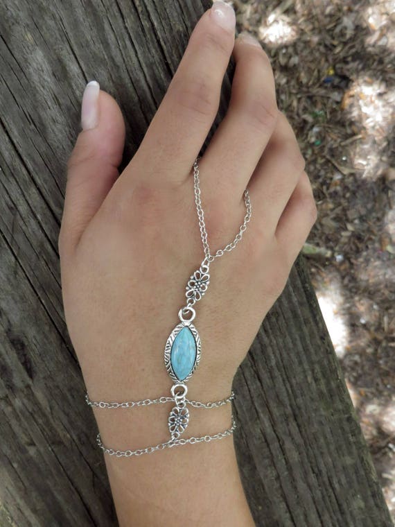 Buy Silver Turquoise Slave Bracelet, Boho Turquoise Slave Bracelet, Boho  Jewelry, Turquoise Hand Bracelet, Finger Bracelet Online in India - Etsy