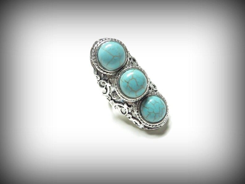 Turquoise Silver Ring Women Boho Ring Bohemian Ring Tibetan Jewelry Gypsy Ring Turquoise Jewelry Boho Statment Ring Bohemian Jewelry