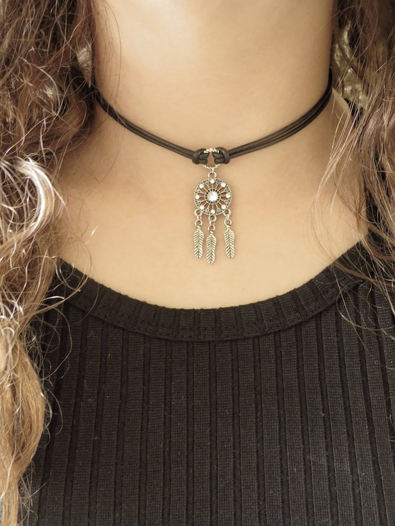 Dream Catcher Necklace, Dream Catcher Choker, Boho Choker  display picture 2