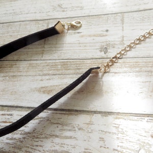 Choker Necklace, Suede Choker Necklace, Bohemian Black Choker Necklace, Women Fashion Jewelry, O Ring Choker, Leather Choker, Boho Jewelry image 7