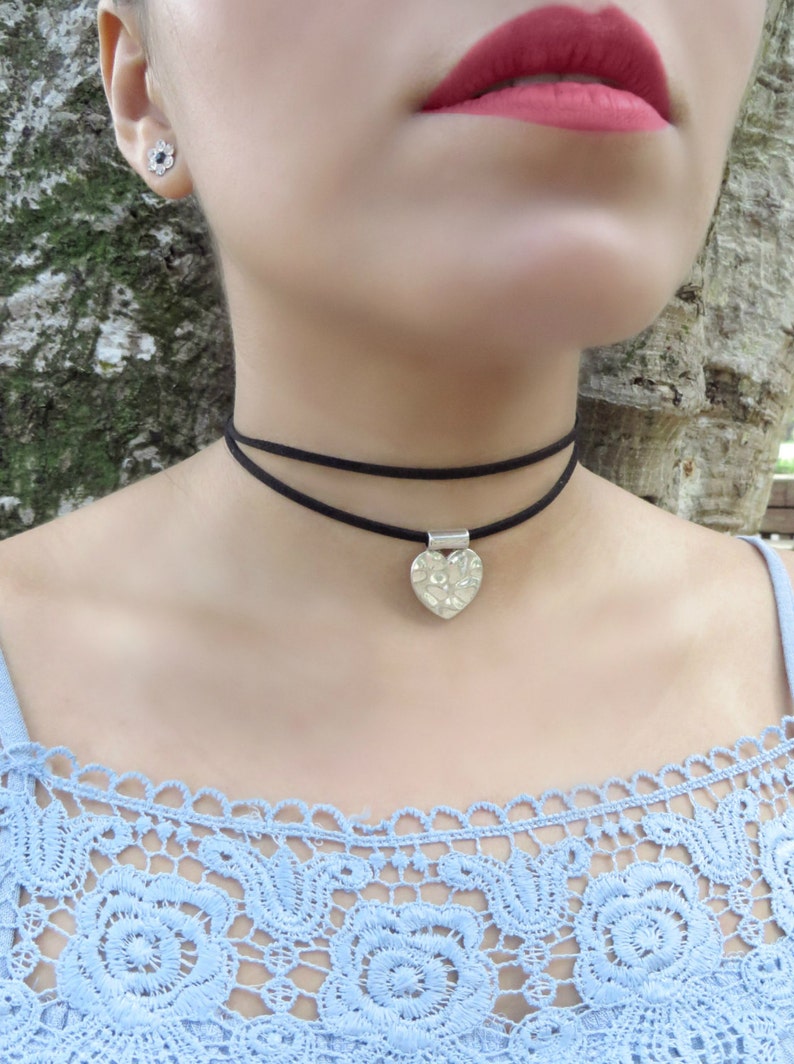 Que Es Una Gargantilla Gargantilla negra gargantilla de doble ante gargantilla de | Etsy