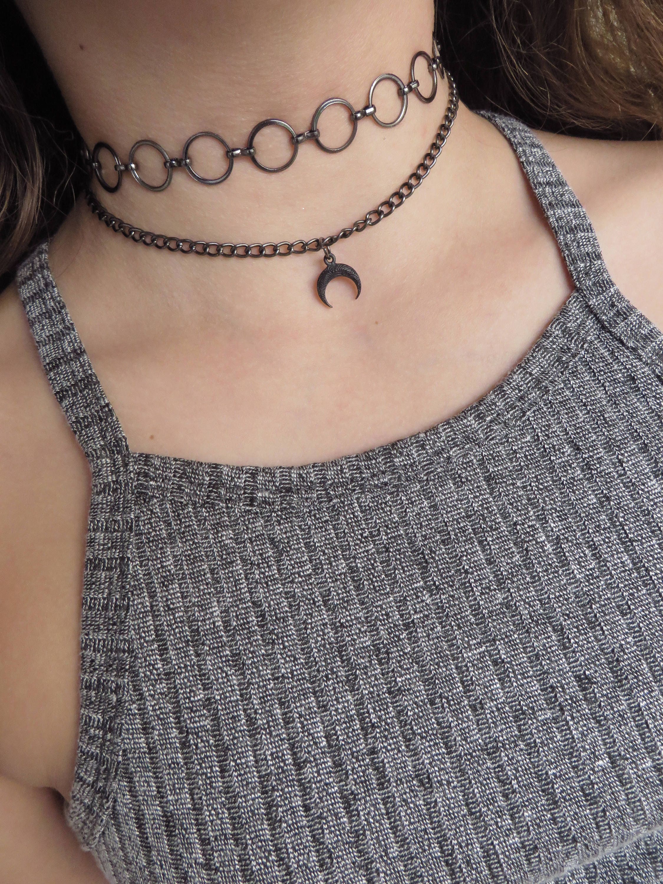【BLACKPURPLE】[BLACK LABEL]CHAIN CHOKER NECKLACE 15mm 46cm BLACKPURPLE】[BLACK LABEL]CHAIN CHOKER NECKLACE 15mm 46cm