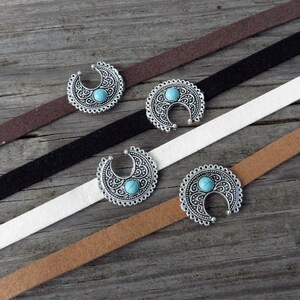 Black Boho Choker, Choker Necklace, Suede Choker, Half Moon Choker ...