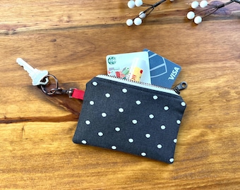 Keychain Wallet: Canvas Zipper Pouch, Small Travel Wallet