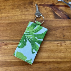 Handmade Cotton Canvas Card Holder Keychain: Mini Wallet