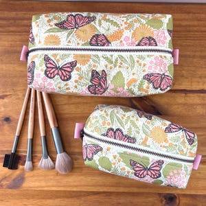 Makeup bags, travel cosmetic bag, travel makeup bag, square makeup bag, boxy makeup bag, toiletry bags, boho makeup bag