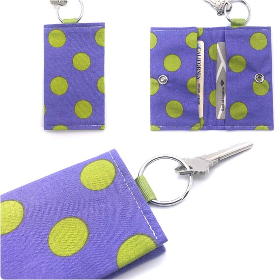 Keychain w/ ID Holder keychain wallet key ring with small Etsy