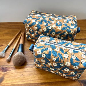 Makeup bags, travel cosmetic bag, travel makeup bag, square makeup bag, boxy makeup bag, toiletry bags, boho makeup bag