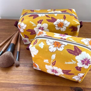 Makeup bags, travel cosmetic bag, travel makeup bag, square makeup bag, boxy makeup bag, toiletry bags, boho makeup bag