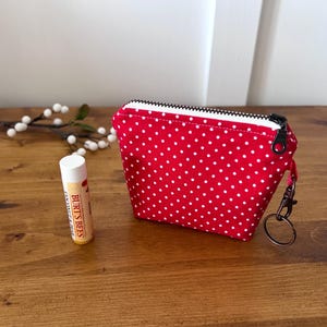 Keychain Pouch: Cotton Travel Wallet with Zipper & Lobster Claw