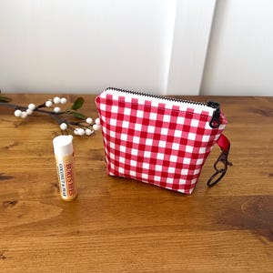 Keychain Pouch: Cotton Travel Wallet with Zipper & Lobster Claw