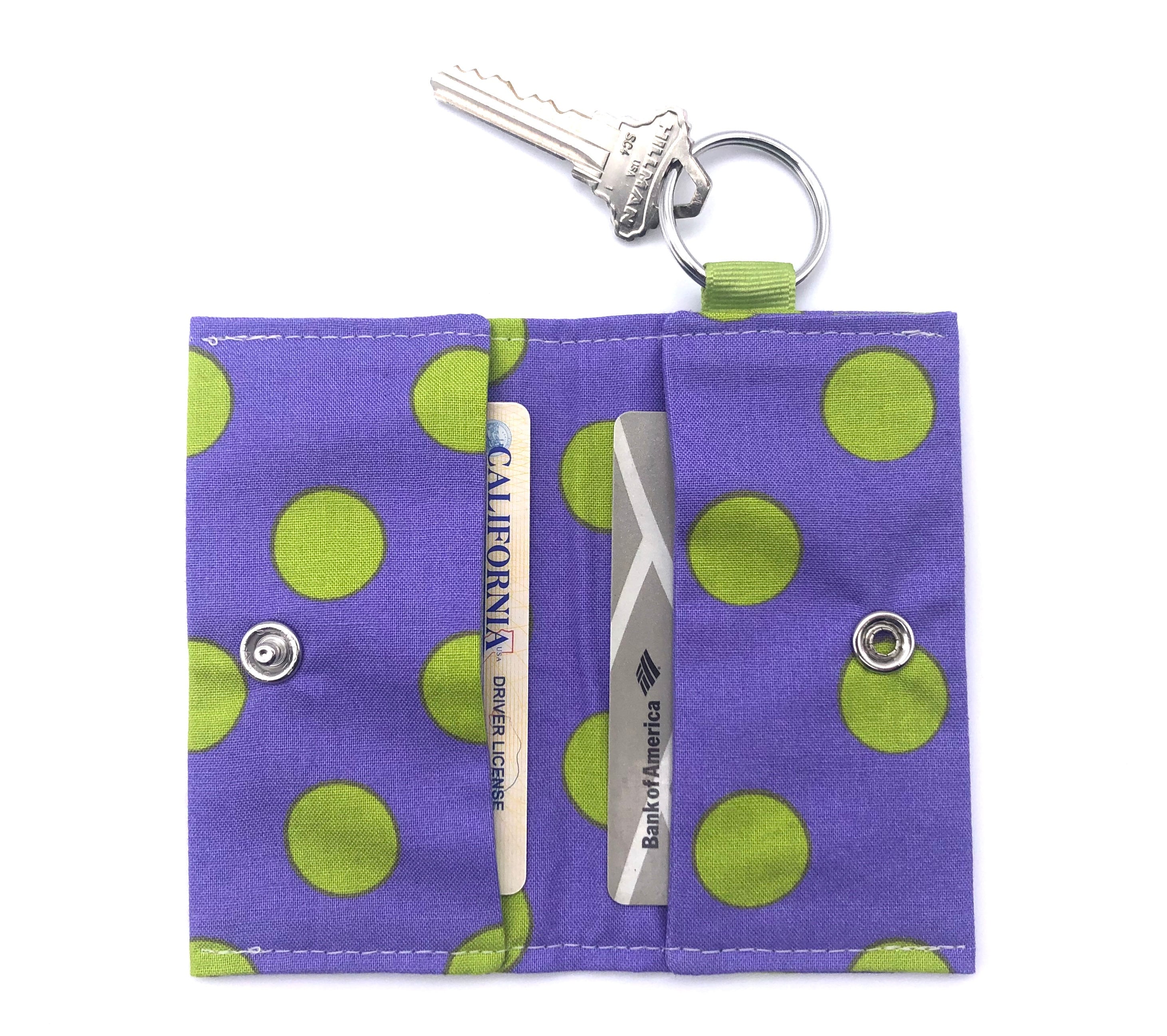 Keychain w/ ID Holder keychain wallet key ring with small Etsy