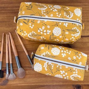 Makeup bags, travel cosmetic bag, travel makeup bag, square makeup bag, boxy makeup bag, toiletry bags, boho makeup bag