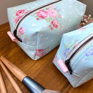 Makeup bags, travel cosmetic bag, travel makeup bag, square makeup bag, boxy makeup bag, toiletry bags, boho makeup bag