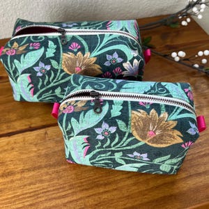 Makeup bags, travel cosmetic bag, travel makeup bag, square makeup bag, boxy makeup bag, toiletry bags, boho makeup bag