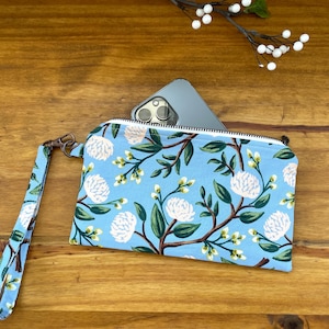 Cell phone wristlet purse, small purse, small zipper purse, small handbag
