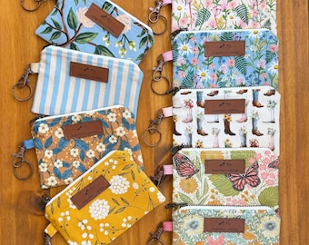 Keychain wallet, travel wallet with zipper, travel keychain with zipper pouch, small keychain wallet, little wallet for keychain