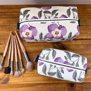 Makeup bags, travel cosmetic bag, travel makeup bag, square makeup bag, boxy makeup bag, toiletry bags, boho makeup bag