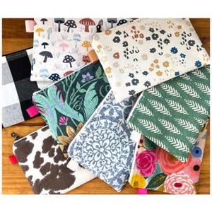 Handmade Cotton Canvas Zipper Pouch: Travel Makeup Bag