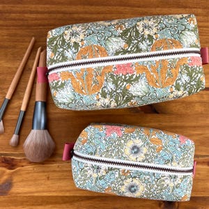 Makeup bags, travel cosmetic bag, travel makeup bag, square makeup bag, boxy makeup bag, toiletry bags, boho makeup bag