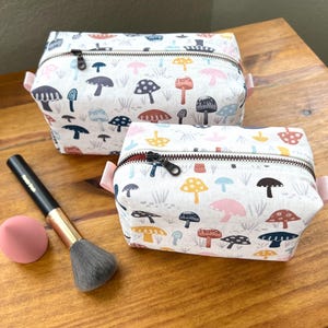 Makeup bags, travel cosmetic bag, travel makeup bag, square makeup bag, boxy makeup bag, toiletry bags, boho makeup bag