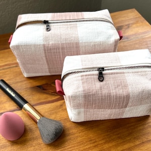 Makeup bags, travel cosmetic bag, travel makeup bag, square makeup bag, boxy makeup bag, toiletry bags, boho makeup bag