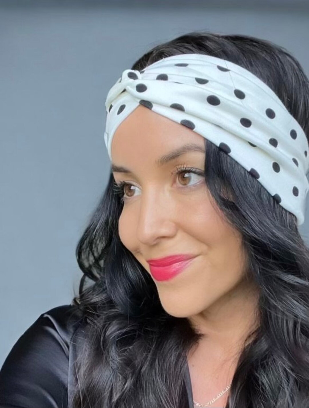 Polka Dot Twist Headband: Wide Stretchy Headband - Etsy
