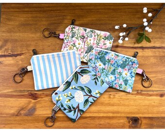 Keychain wallet, travel wallet with zipper, travel keychain with zipper pouch, small keychain wallet, little wallet for keychain