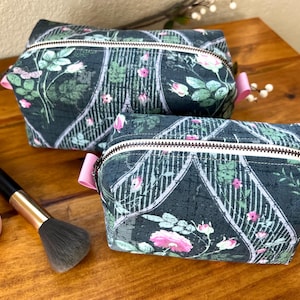 Makeup bags, travel cosmetic bag, travel makeup bag, square makeup bag, boxy makeup bag, toiletry bags, boho makeup bag