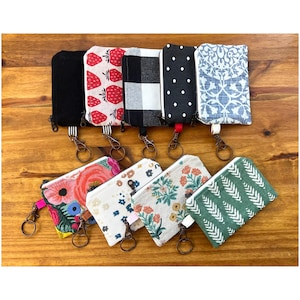 Keychain Wallet: Canvas Zipper Pouch with Keyring