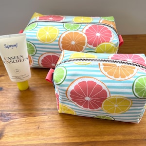 Makeup bags, travel cosmetic bag, travel makeup bag, square makeup bag, boxy makeup bag, toiletry bags, boho makeup bag