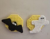 Halloween Moonlit Ghost and Moonlit Bat Magnets