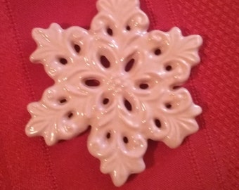 Ceramic Snowflake Christmas Ornament