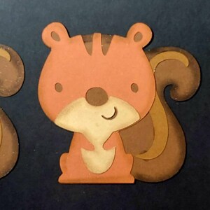 Squirrel Embellishments: Handmade Cardstock Die Cuts (Set of 3)