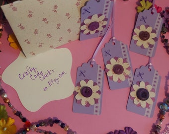 Lilac Floral Gift Tags: Handmade Spring Scrapbooking Set