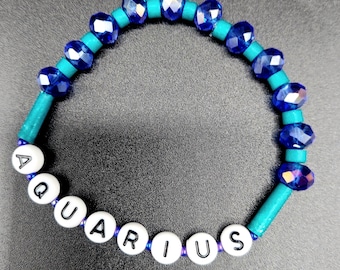 Zodiac Sign Beaded Bracelet: Astrology Jewelry, Birthday Gift, Friendship Bracelets