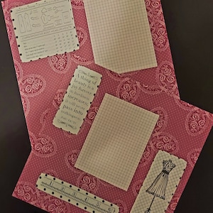 Vintage Sewing Themed Scrapbook 12x12 Two Page Layout, Premade Scrapbook Layout with sewing theme, Non Digital  Pages Timeless Tailor