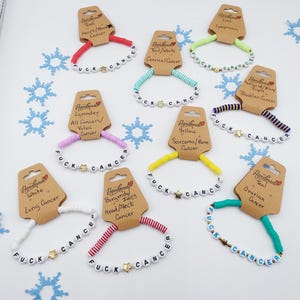 F*ck Cancer Clay beaded bracelets - F*ck Cancer Beaded Bracelets - Cancer Awareness - Caregiver Appreciation Bracelets - Gift for Friend