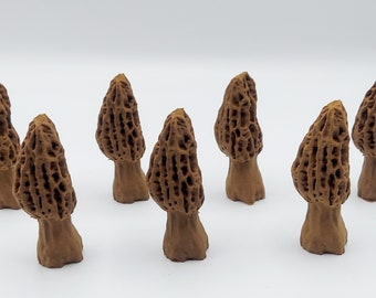Morel Mushroom Decoration,  Morel Mushroom Ornament, Morel Mushroom Figurine in Walnut, 3D printed Morel Mushroom