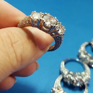 Sterling Silver (.925) Rings  - Champagne Gemstone Fashion Jewelry
