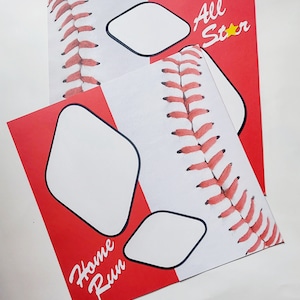 Baseball Scrapbook 12x12 Two Page Layout, Premade Scrapbook Layout with Baseball Theme, Non Digital Pages for All Star Player, Home Run