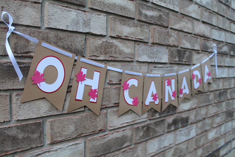 Canada Day Banner Oh Canada Maple Leaf Canada 150 Red Etsy