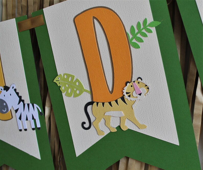 Jungle Birthday Banner Jungle Themed Party Birthday Party Etsy